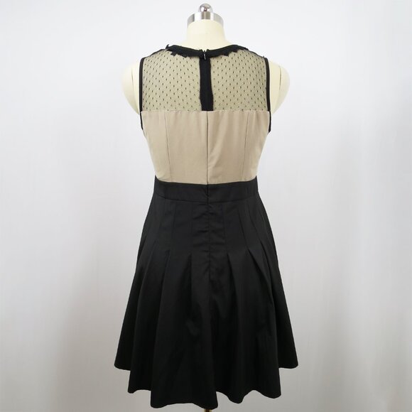 NWOT Angel Eye London Black and Beige Mixed Media Dress M Modcloth - Picture 2 of 16